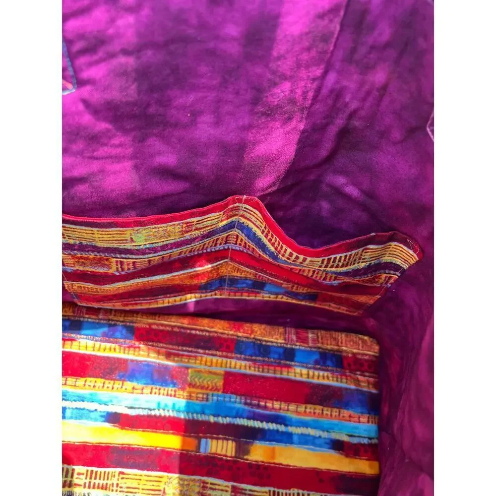 Handmade tote with vibrant multicolors